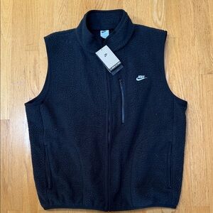 NWT Nike Men's Black Sherpa Vest Large